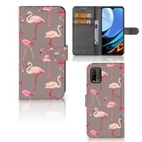 Xiaomi Redmi 9T | Poco M3 | Telefoonhoesje | Met pasjeshouder | Flamingo