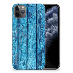 Apple iPhone 11 Pro Max Bumper Hoesje Wood Blue