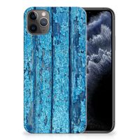 Apple iPhone 11 Pro Max Bumper Hoesje Wood Blue