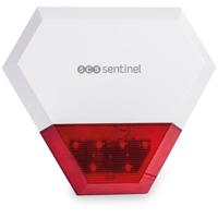 Extra bedrade buitensirene KitAlarm - SCS SENTINEL - Bereik 80m - Geluids- en lichtalarm