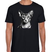 Cadeau/verkleed T-shirt heren - zwart - Oosterse Korthaar kat/poes - kattenliefhebber Cadeau/verkleed T-shirt heren - zwart - Oosterse Korthaar kat/poes - kattenliefhebber