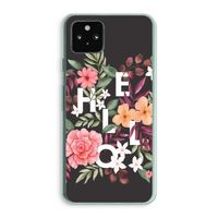 Hello in flowers: Google Pixel 5a 5G Transparant Hoesje