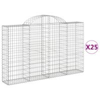 The Living Store Schanskorf Gabion 200 x 30 x 120/140 cm - Gegalvaniseerd ijzer - Stenen niet inbegrepen