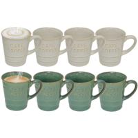 Secret de gourmet Koffiemokken - 8x stuks - 200 ml - kleuren gemixt