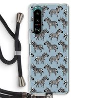 Zebra: Sony Xperia 5 III Transparant Hoesje met koord