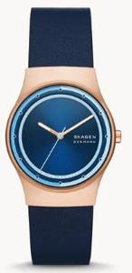 Horlogeband Skagen SKW3021 Leder Blauw 18mm