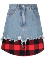 MOSCHINO JEANS layered-design denim skirt - Bleu