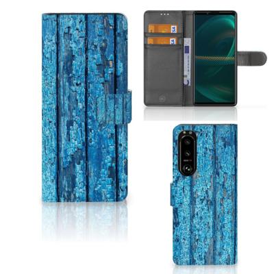 Sony Xperia 5III | Book Style Case | Wood Blue | Portemonnee hoesje