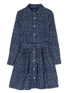 POLO RALPH LAUREN KIDS robe plissée Louella - Bleu