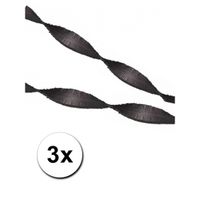 3 zwarte crepe papier slingers 5 m   - - thumbnail