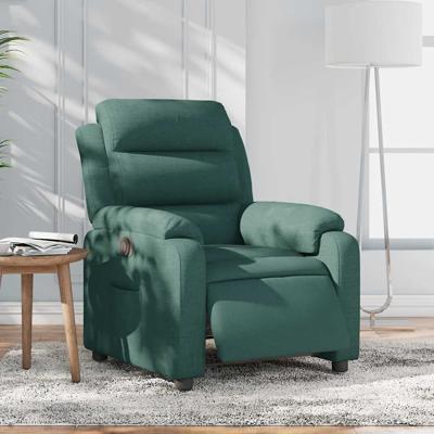 Fauteuil verstelbaar elektrisch stof donkergroen