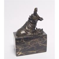 BRONZEN BEELD VAN TWEE BADENDE NIJLPAARDEN BRONZEN BEELD VAN TWEE BADENDE NIJLPAARDEN