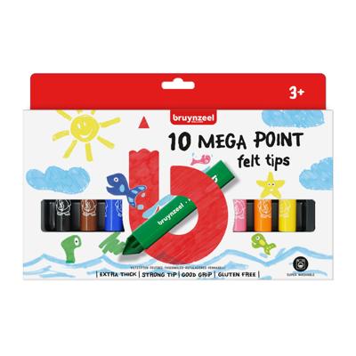 Bruynzeel kids mega viltstiften, 10st.