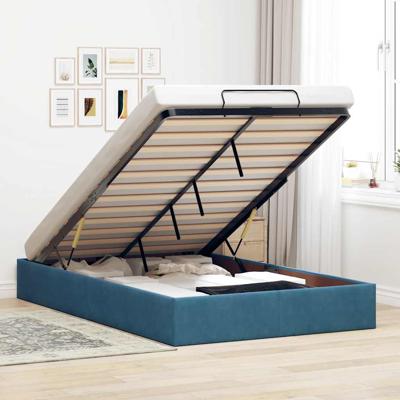 Ottoman bedframe zonder matras 120x200 cm fluweel donkerblauw