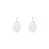 Go Dutch Label Hang Druppelvormige Cateye Oorbellen Wit Goud