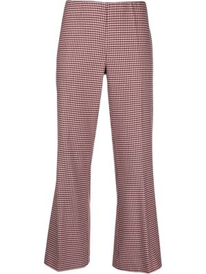 P.A.R.O.S.H. pantalon évasé à motif pied-de-poule - Rouge