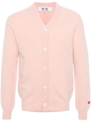 Comme Des Garçons Play cardigan en laine à logo appliqué - Rose