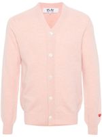 Comme Des Garçons Play cardigan en laine à logo appliqué - Rose