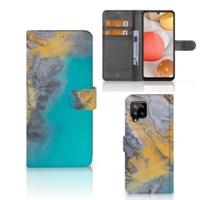 Samsung Galaxy A42 5G | Bookcase | Marble Blue Gold