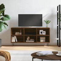 Tv-meubel 103,5x30x50 cm bewerkt hout bruineikenkleurig