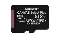 Kingston Technology 512GB micSDXC Canvas Select Plus 100R A1 C10 enkel pakket zonder ADP - thumbnail