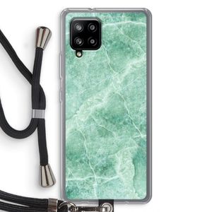 Groen marmer: Samsung Galaxy A42 5G Transparant Hoesje met koord