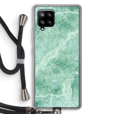 Groen marmer: Samsung Galaxy A42 5G Transparant Hoesje met koord