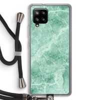 Groen marmer: Samsung Galaxy A42 5G Transparant Hoesje met koord Groen marmer: Samsung Galaxy A42 5G Transparant Hoesje met koord