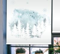 Rolgordijnen woonkamer Winter conifer kunstwerk