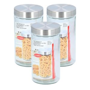 Alpina set van 3x stuks glazen luxe voorraadpot/voorraadbus 1500 ml