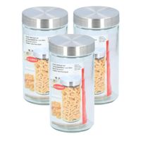 Alpina set van 3x stuks glazen luxe voorraadpot/voorraadbus 1500 ml