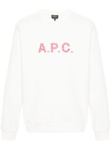 A.P.C. sweat en coton à logo imprimé - Blanc