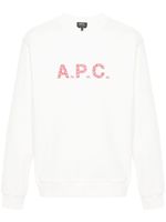 A.P.C. sweat en coton à logo imprimé - Blanc