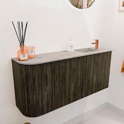 Toiletmeubel Mondiaz Joya Dlux | 91.6 cm | Meubelkleur Shadow | Faye wastafel Glace Wasbak Rechts | 1 kraangat