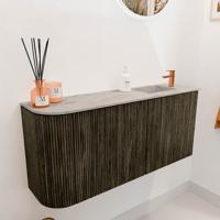 Toiletmeubel Mondiaz Joya Dlux | 91.6 cm | Meubelkleur Shadow | Faye wastafel Glace Wasbak Rechts | 1 kraangat