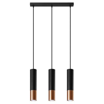 Hanglamp LOOPEZ 3L zwart/koper