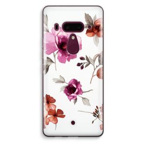 Geschilderde bloemen: HTC U12+ Transparant Hoesje