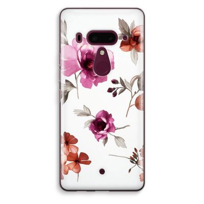 Geschilderde bloemen: HTC U12+ Transparant Hoesje