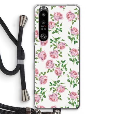 Kleine roosjes: Sony Xperia 1 III Transparant Hoesje met koord