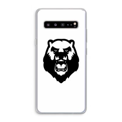 Angry Bear (white): Samsung Galaxy S10 5G Transparant Hoesje