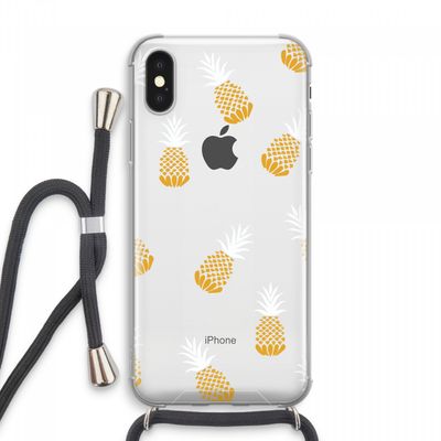 Ananasjes: iPhone XS Max Transparant Hoesje met koord
