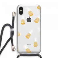 Ananasjes: iPhone XS Max Transparant Hoesje met koord
