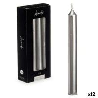 Kaarsenset Acorde Zilverkleurig 2 x 2 x 20 cm 8,5 x 20,5 x 4,5 cm 9 x 21 x 4,5 cm (12 Stuks)