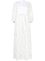 ERDEM robe mi-longue Nairne à fleurs en dentelle - Blanc