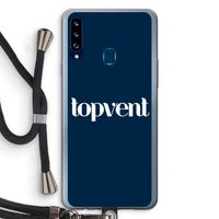 Topvent Navy: Samsung Galaxy A20s Transparant Hoesje met koord
