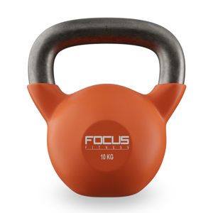 Kettlebell - Focus Fitness Vinyl - 10 kg - Oranje