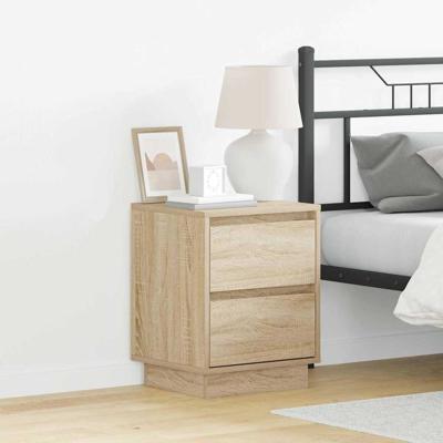 Nachtkastje 2 pcs Sonoma eiken 39 x 34.5 x 50 cm Bewerkt hout