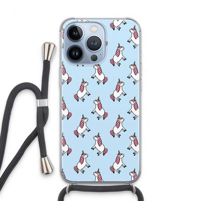 Eenhoorns overal: iPhone 13 Pro Transparant Hoesje met koord