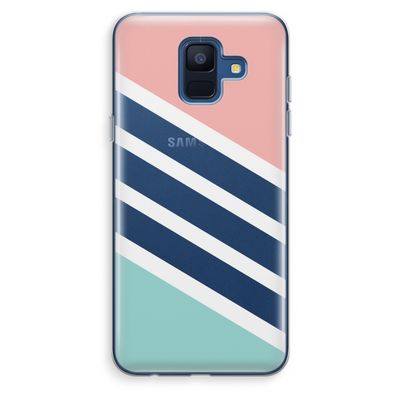 Strepen pastel: Samsung Galaxy A6 (2018) Transparant Hoesje