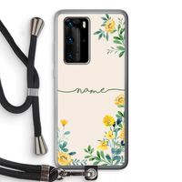 Gele bloemen: Huawei P40 Pro Transparant Hoesje met koord
